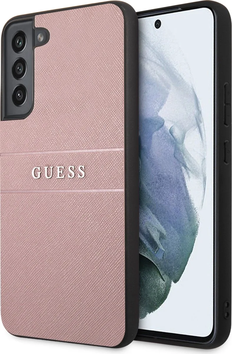 Saffiano PU leren Backcase Samsung Galaxy S22 Plus från Guess i Rosa – produktbild