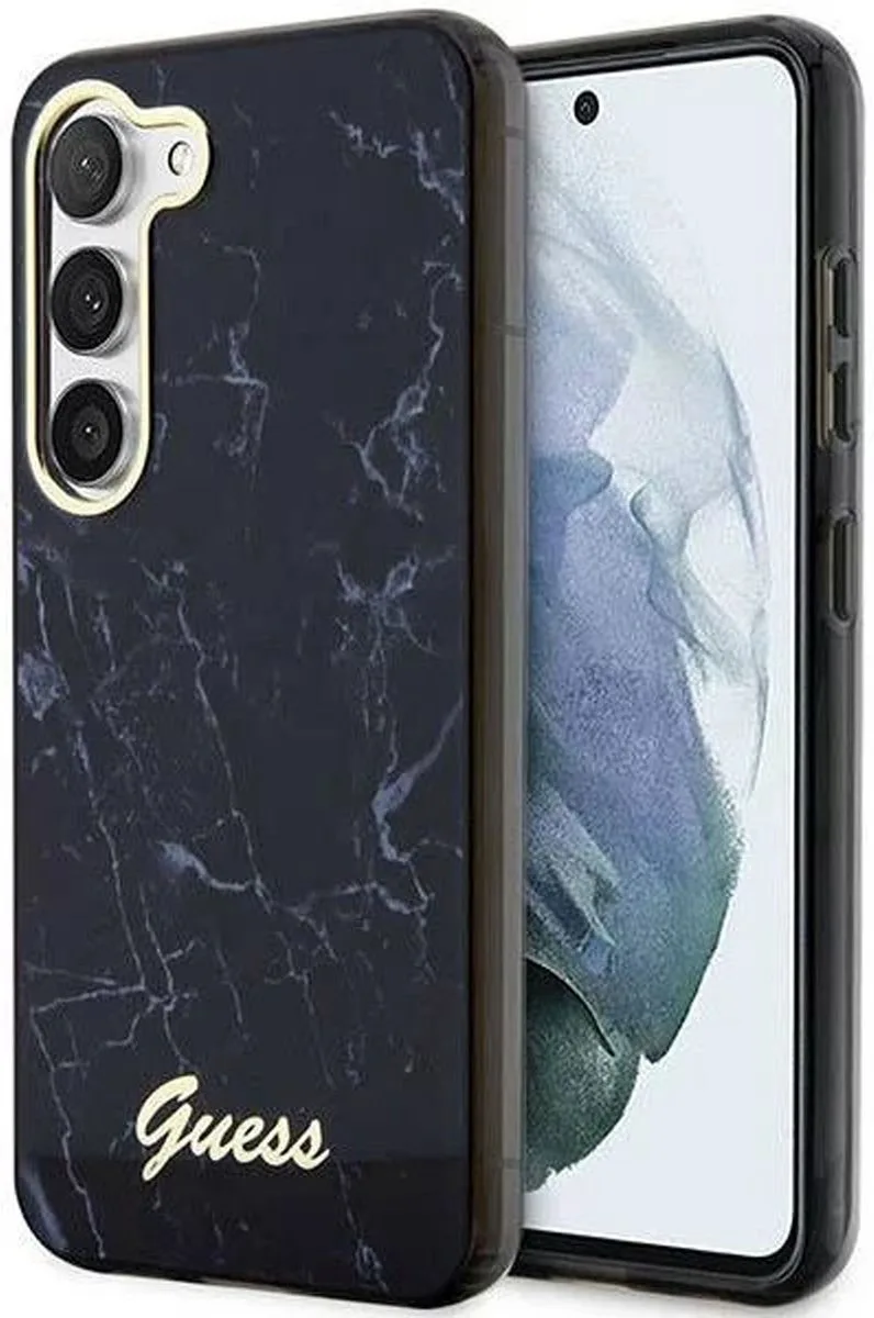 Samsung Galaxy S23 Hoesje Back Cover Marmer de Guess en Noir – photo produit