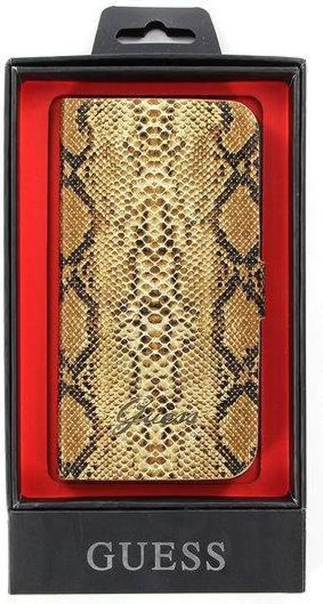 Samsung Galaxy S4 Leather Book Case Snake Gold van Guess in Goud – productfoto