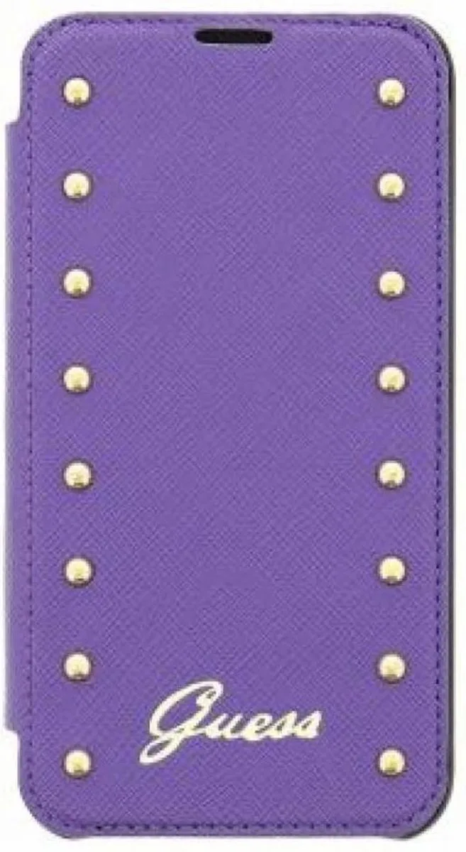 Samsung Galaxy S5 / S5 Neo Folio Case Studded Collection fra Guess i Lilla – produktbillede