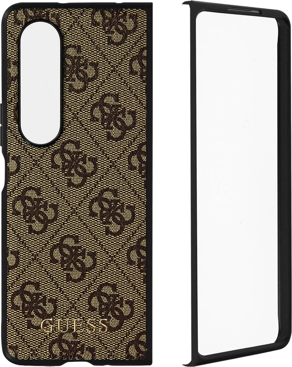 Samsung Galaxy Z Fold 4 Hoesje Charm Back Cover van Guess in Bruin – productfoto