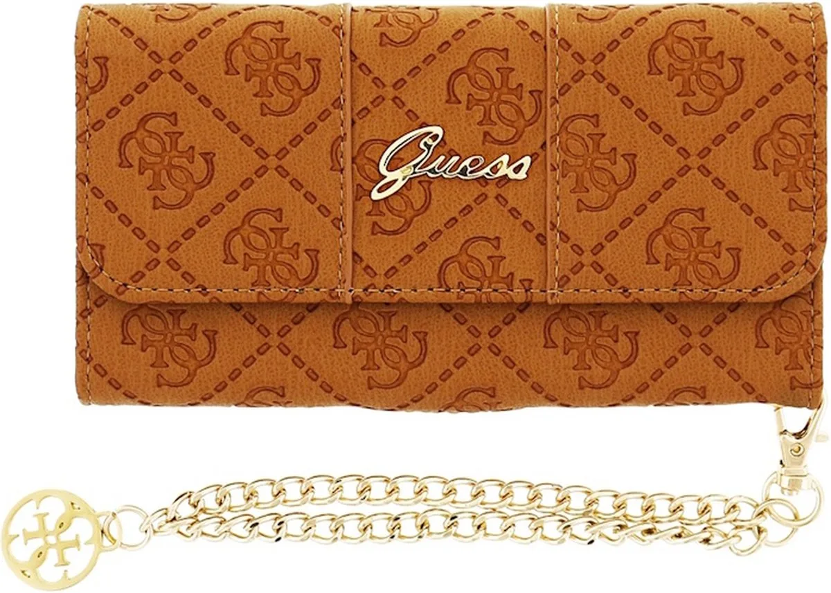 Scarlett Clutch Book Case - Geschikt voor Apple iPhone 6 Plus/6S Plus (5.5") de Guess en Marron – photo produit