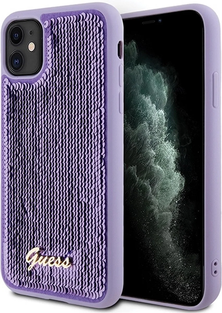 Sequins Back Case - Geschikt voor Apple iPhone 11/XR (6.1") från Guess i Lila – produktbild