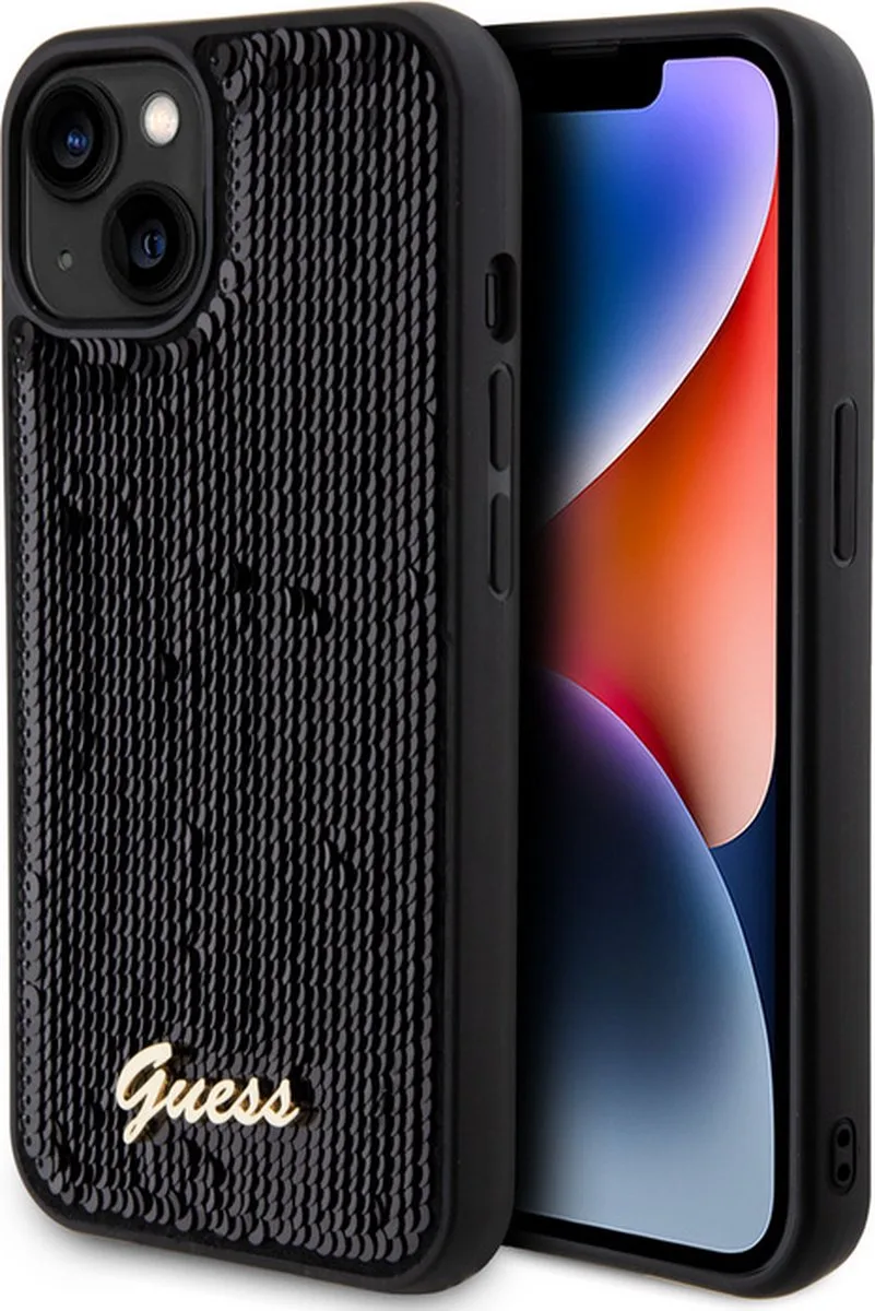 Sequins Back Case - Geschikt voor Apple iPhone 13 (6.1") fra Guess i Sort – produktbillede