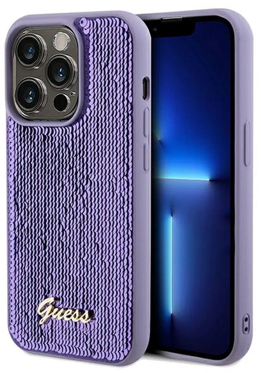 Sequins Back Case - Geschikt voor Apple iPhone 14 Pro Max (6.7") van Guess in Paars – productfoto