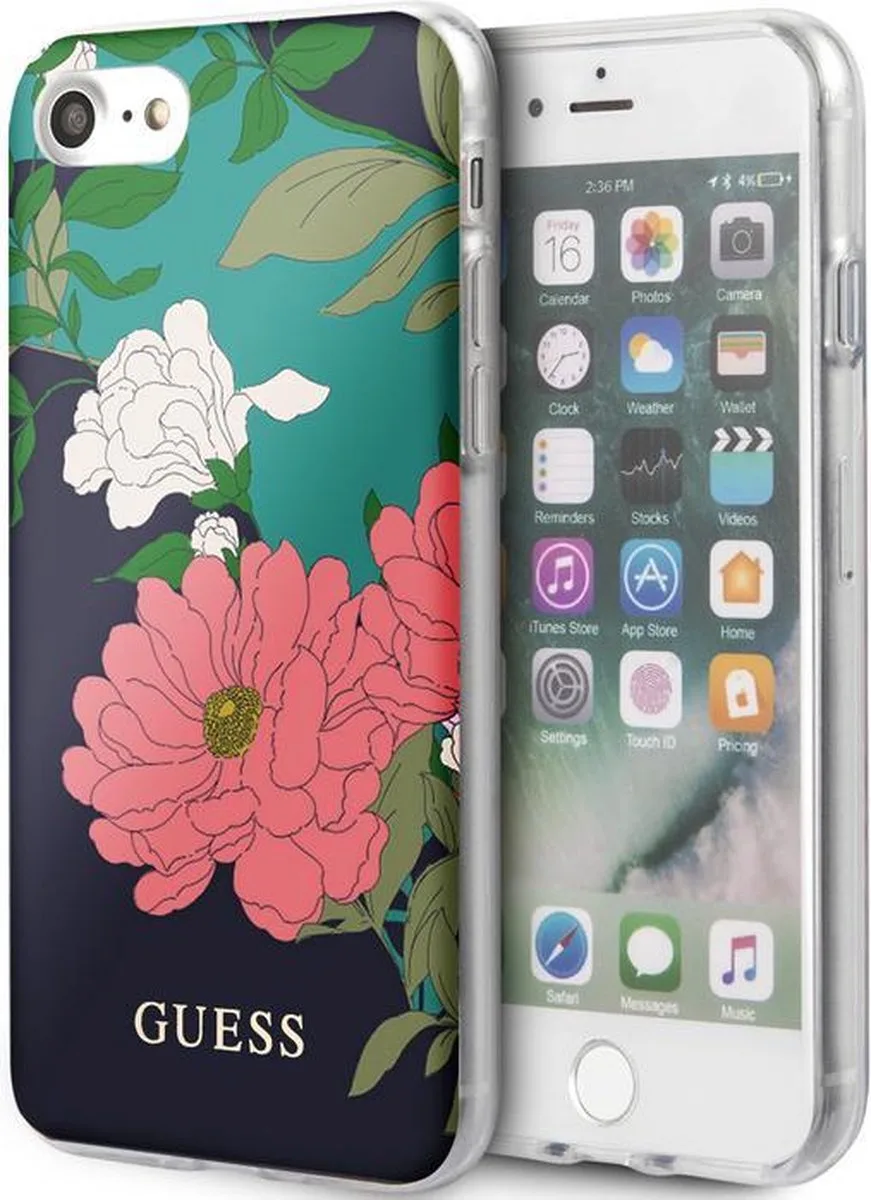 Shiny Flower Back Case - Geschikt voor Apple iPhone 7/8/SE (2020) - Design N.1 de Guess en Multicolore – photo produit