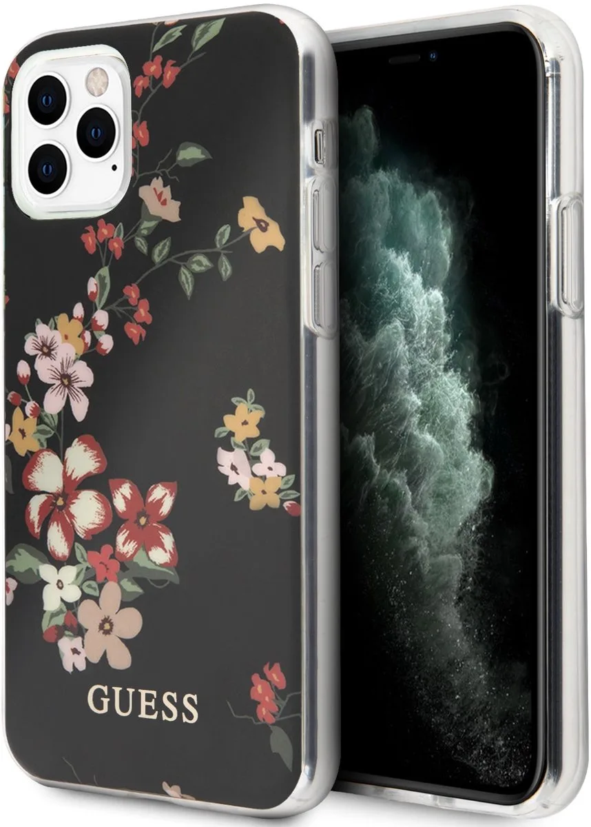 Shiny Flower Hard Case iPhone 11 Pro (5.8") - Design N.4 de Guess en Noir – photo produit