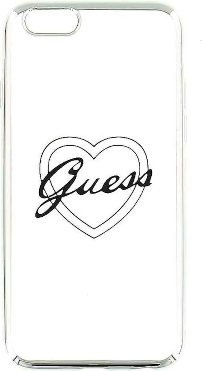 Signature Heart TPU Back Case - Geschikt voor Apple iPhone 5/5S - Zilver de Guess en Transparent – photo produit