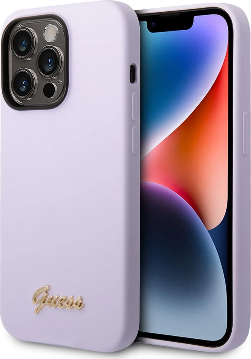 Silicone Back Case - Geschikt voor Apple iPhone 14 Pro (6.1") fra Guess i Lilla – produktbillede