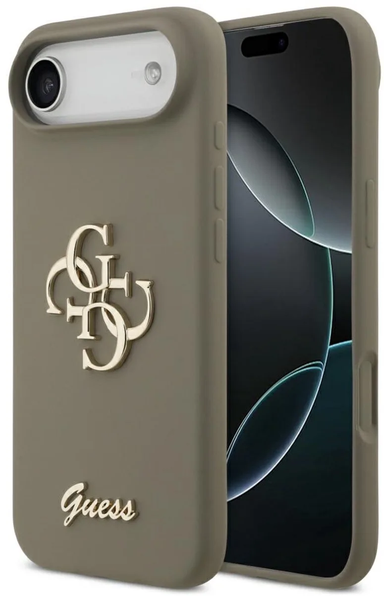 Silicone Big 4G Script Case Voor Iphone Air Beschermend de Guess en Noir – photo produit
