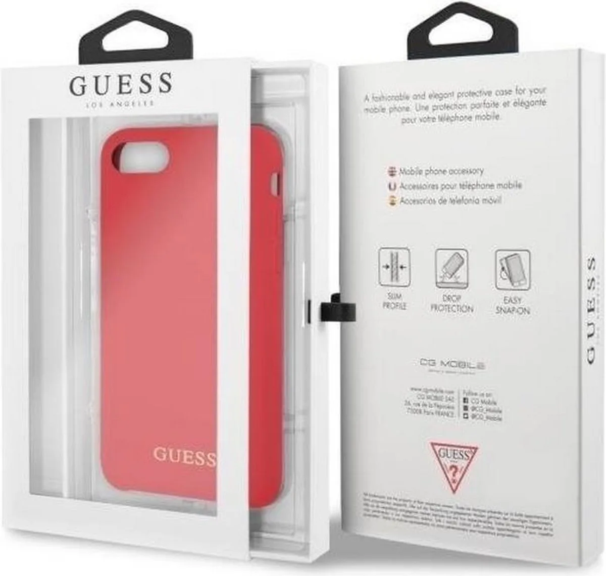 Silicone HardCase voor Apple iPhone 8 (4.7") van Guess in Rood – productfoto