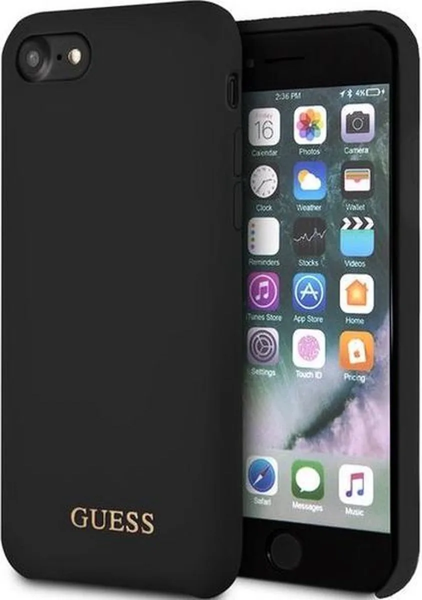 Silicone Logo HardCase voor Apple iPhone 7 (4.7") van Guess in Zwart – productfoto