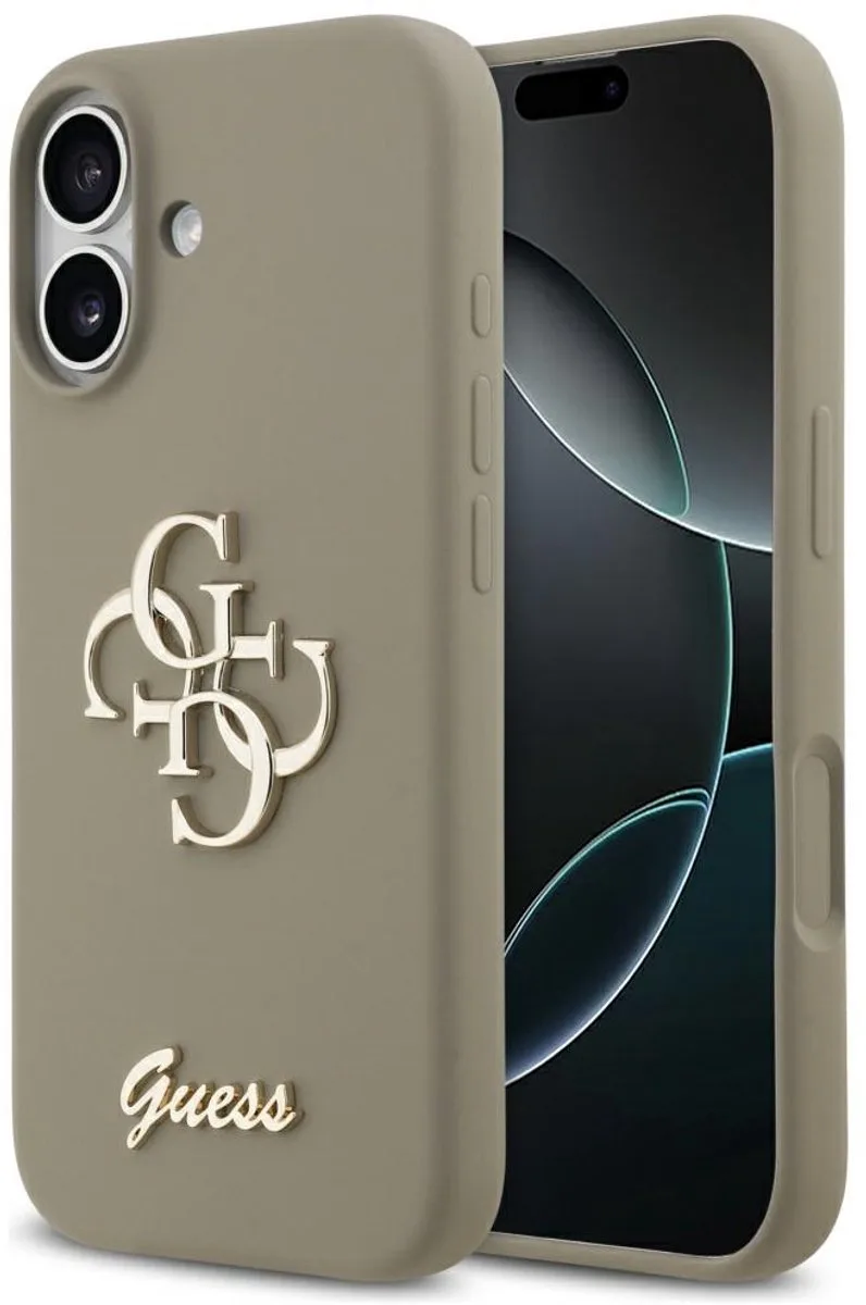 Siliconen Hoesje Groot 4G Script Voor Iphone 17 Botsingsbestendig de Guess en Noir – photo produit