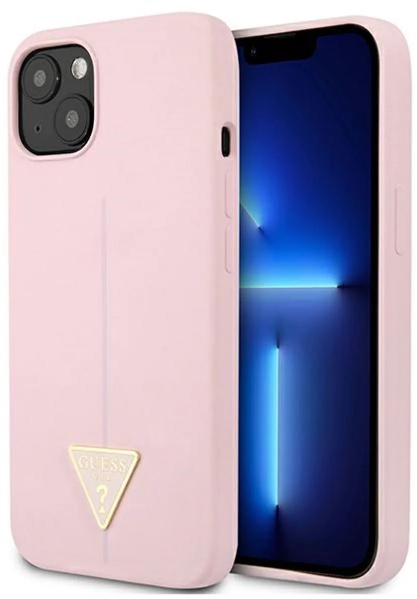 Siliconen Hoesje - iPhone 13 Mini - Fiolet - Luxe Design van Guess in Grijs – productfoto