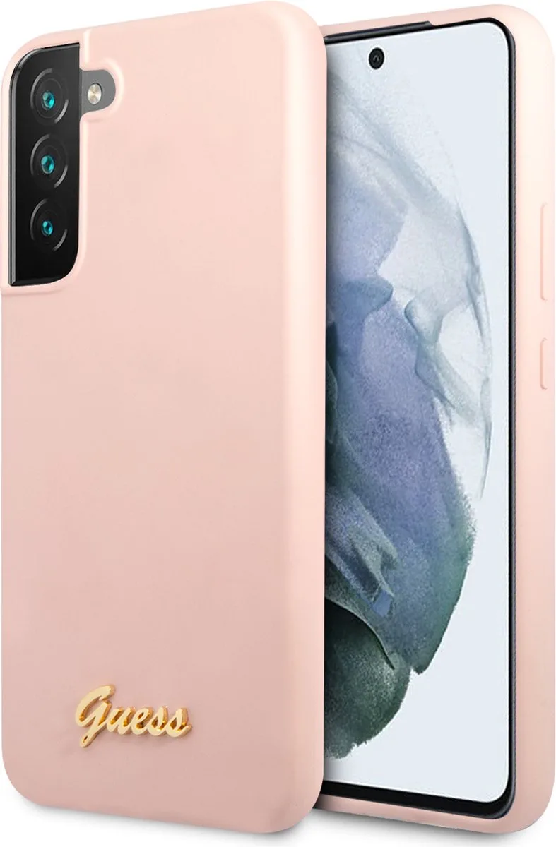Siliconen hoesje Samsung Galaxy S22 van Guess in Roze – productfoto