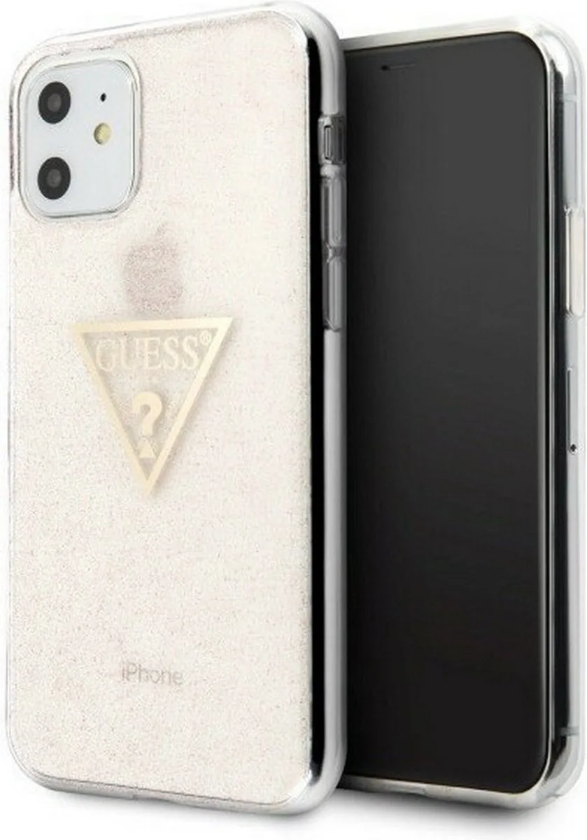 Solid Glitter TPU Back Cover - Geschikt voor Apple iPhone 11 (6.1") van Guess in Roze – productfoto