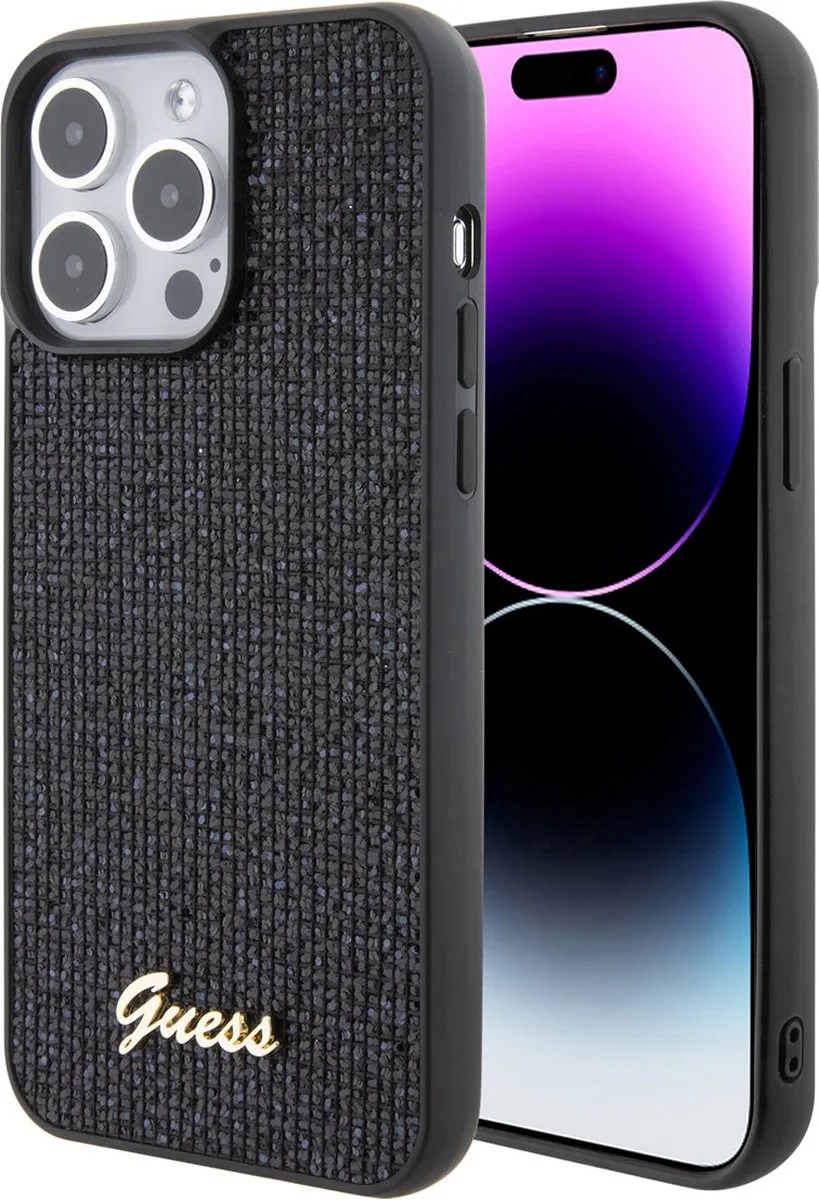Square Mirror Back Case - Apple iPhone 15 Pro Max (6.7") van Guess in Zwart – productfoto