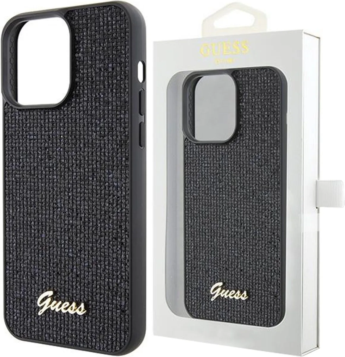 Square Mirror Back Case - Geschikt voor Apple iPhone 13 Pro (6.1") van Guess in Zwart – productfoto