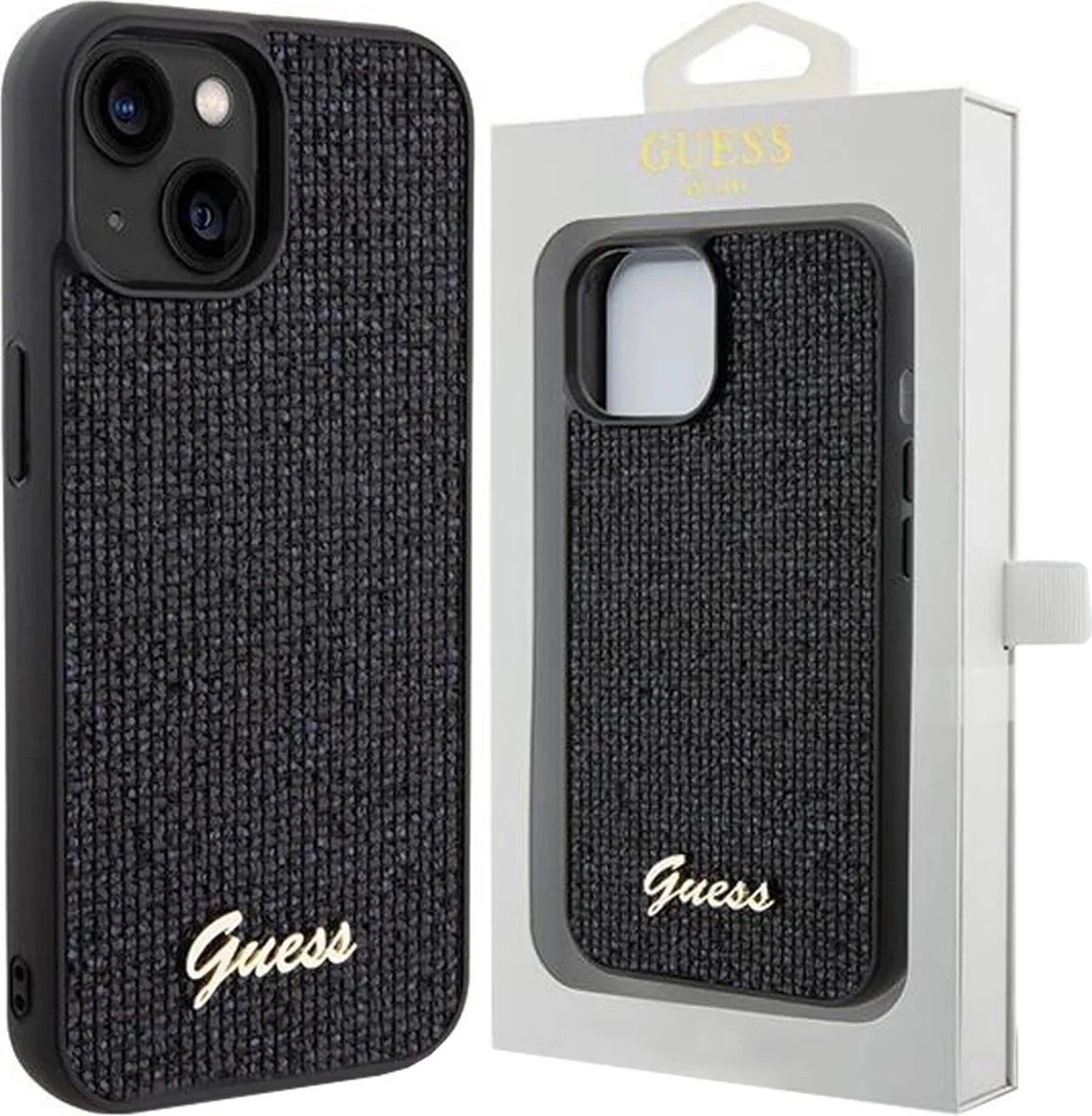 Square Mirror Back Case - Geschikt voor Apple iPhone 14 (6.1") van Guess in Zwart – productfoto