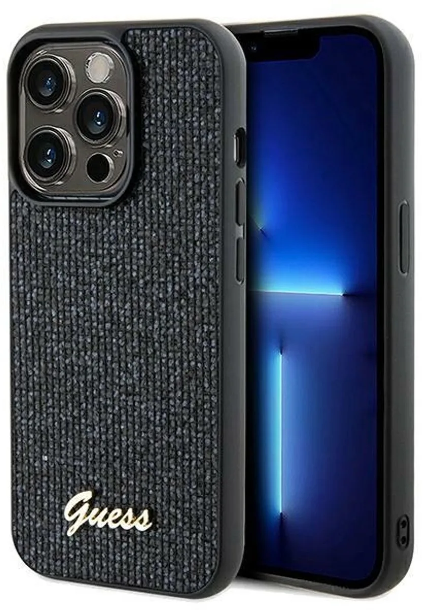Square Mirror Back Case - Geschikt voor Apple iPhone 14 Pro (6.1") van Guess in Zwart – productfoto