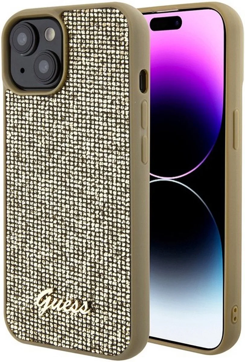 Square Mirror Back Case - Geschikt voor Apple iPhone 15 (6.1") de Guess en Or – photo produit