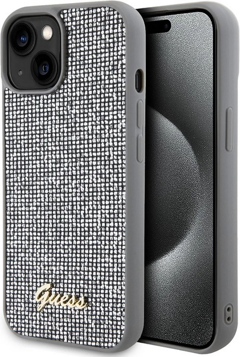 Square Mirror Back Case - Geschikt voor Apple iPhone 15 (6.1") de Guess en Argent – photo produit