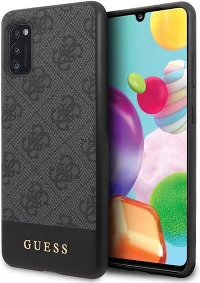 Stripe Logo Backcase hoesje Samsung A41 van Guess in Grijs – productfoto
