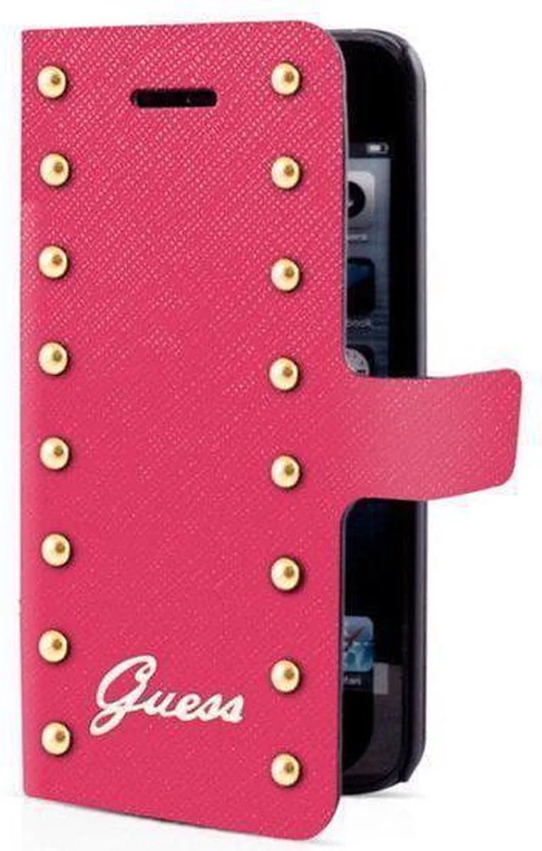 Studded Collection Folio Case voor Apple iPhone 5 / 5S van Guess in Rood – productfoto