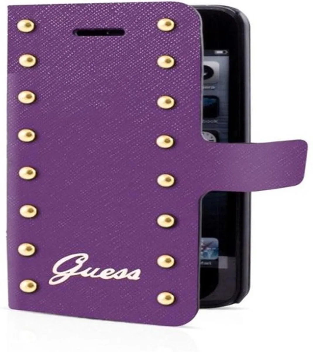 Studded Folio Case - iPhone 5c van Guess in Paars – productfoto
