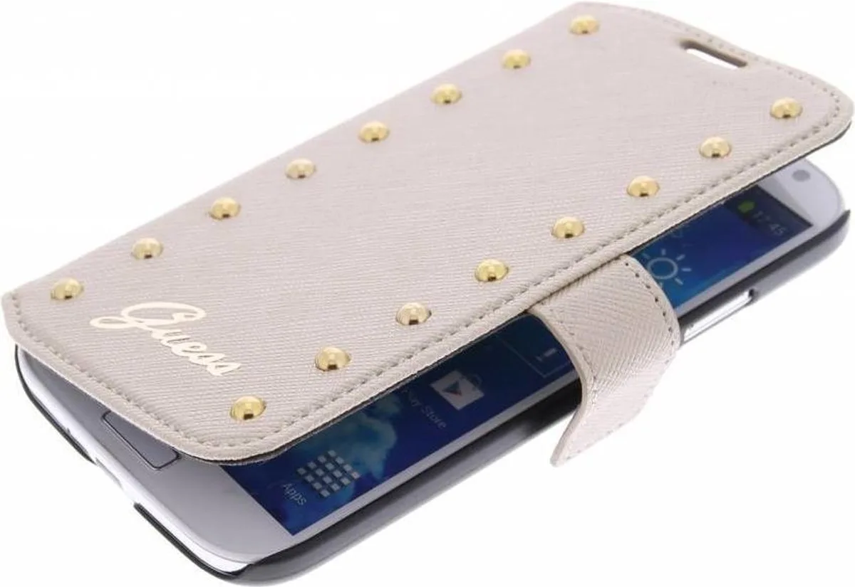 Studded Folio Case - Samsung Galaxy S4 - goud van Guess in Bruin – productfoto