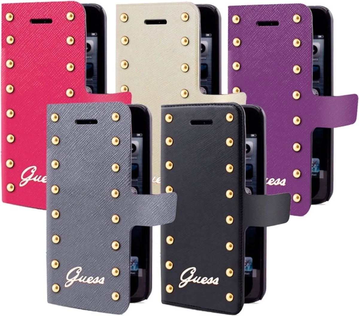 Studded Folio Case - Samsung Galaxy S5 van Guess in Roze – productfoto
