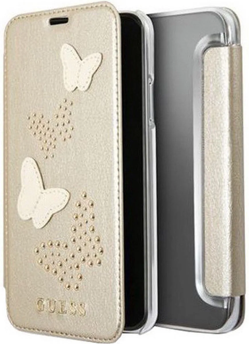 Studs and Sparkle Book Case - Apple iPhone X / Xs (5.8") van Guess in Goud – productfoto