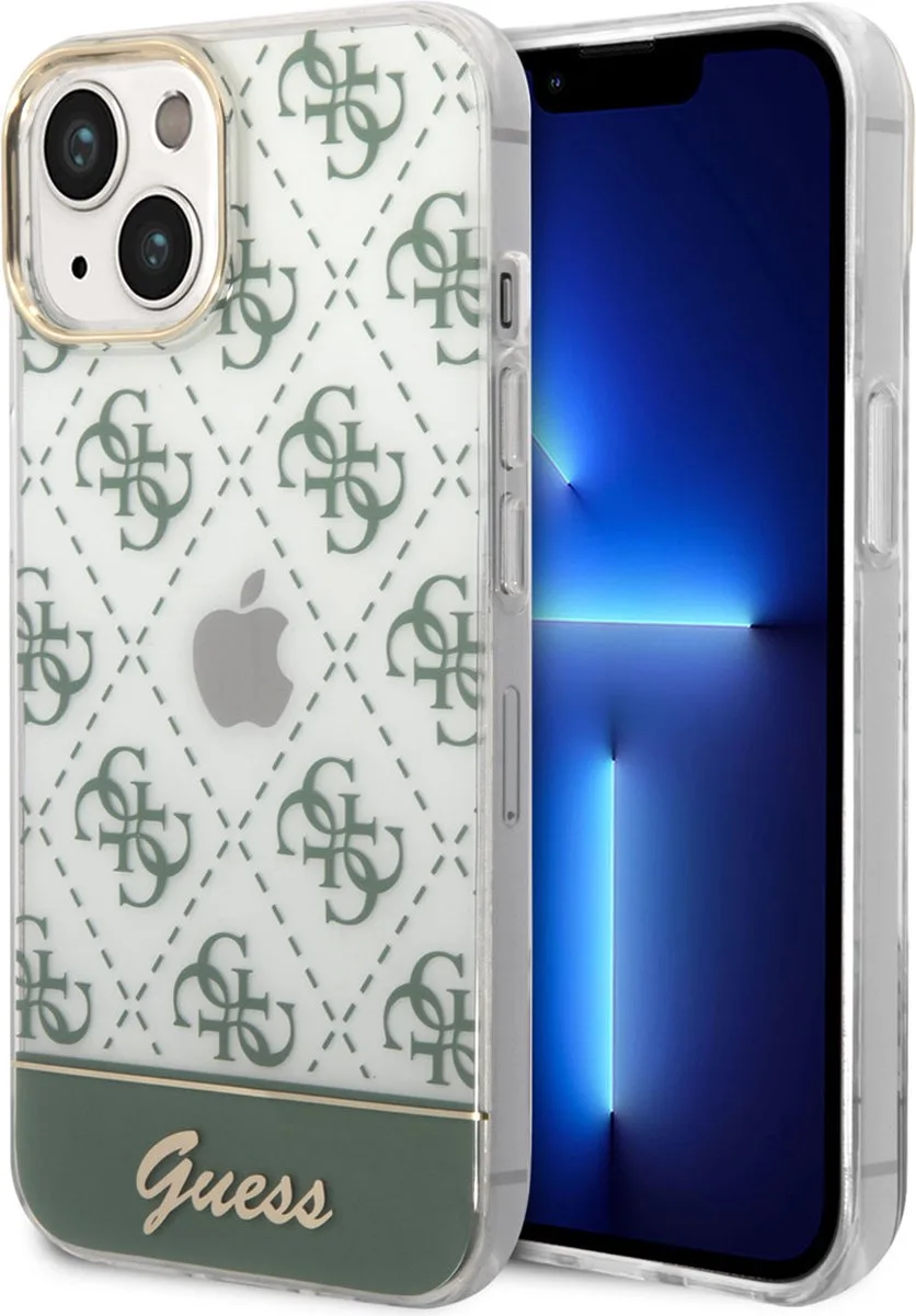 Telefoonhoesje voor Apple iPhone 14 - Beschermende TPU Back Cover van Guess in Groen – productfoto