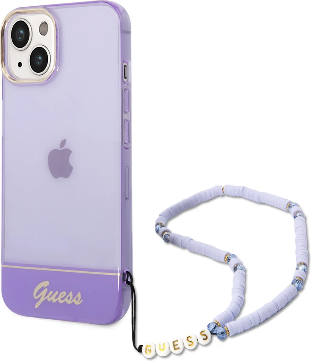 Telefoonhoesje voor Apple iPhone 14 Plus – Transparant, TPU-materiaal, Beschermt tegen Stoten en Krasvrij. de Guess en Violet – photo produit