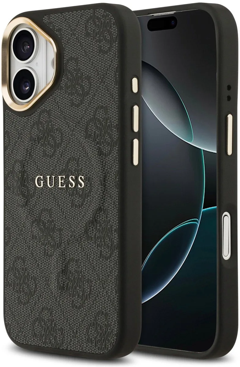 telefoonhoesje voor Apple iPhone 16 - backcover hoesje de Guess en Noir – photo produit