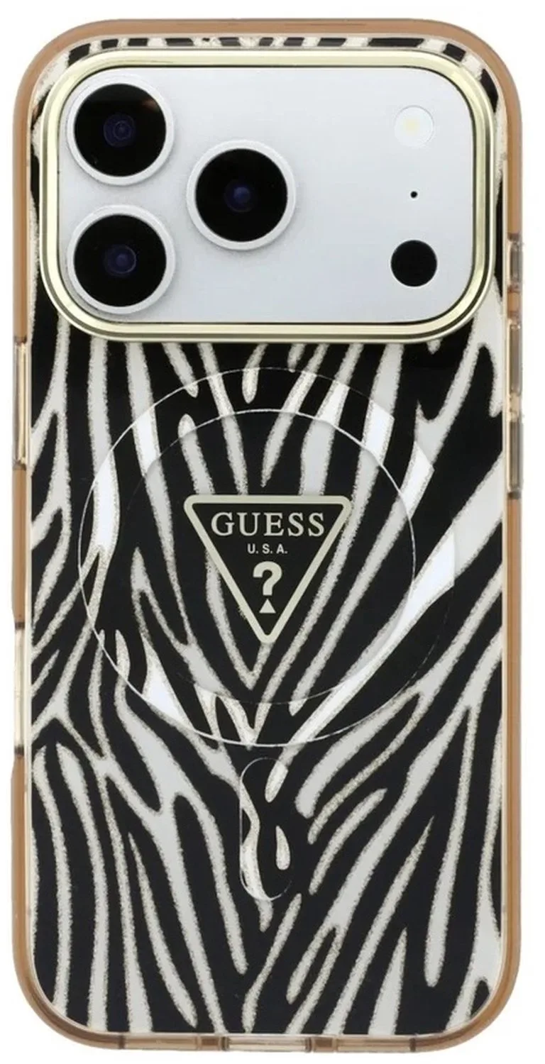 telefoonhoesje voor Apple iPhone 18 Pro - backcover met MagSafe compatibel van Guess in Goud – productfoto