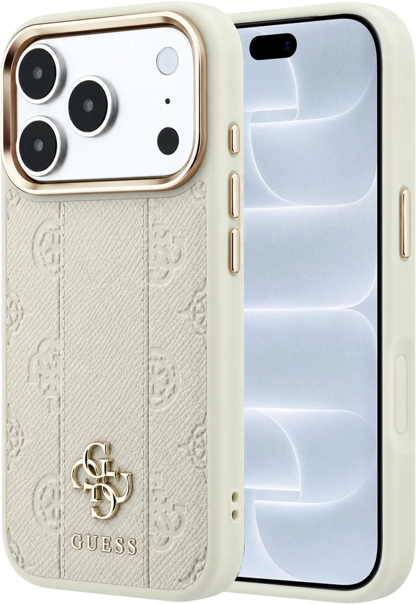 telefoonhoesje voor Apple iPhone 18 Pro - magSafe magnetisch van Guess in Beige – productfoto