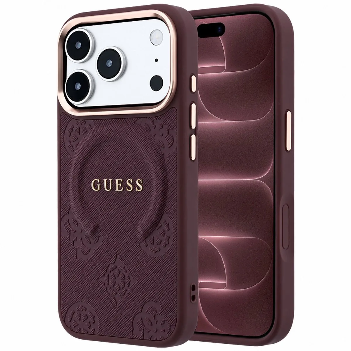 telefoonhoesje voor Apple iPhone 18 Pro Max - backcover van Guess in Bordeauxrood – productfoto