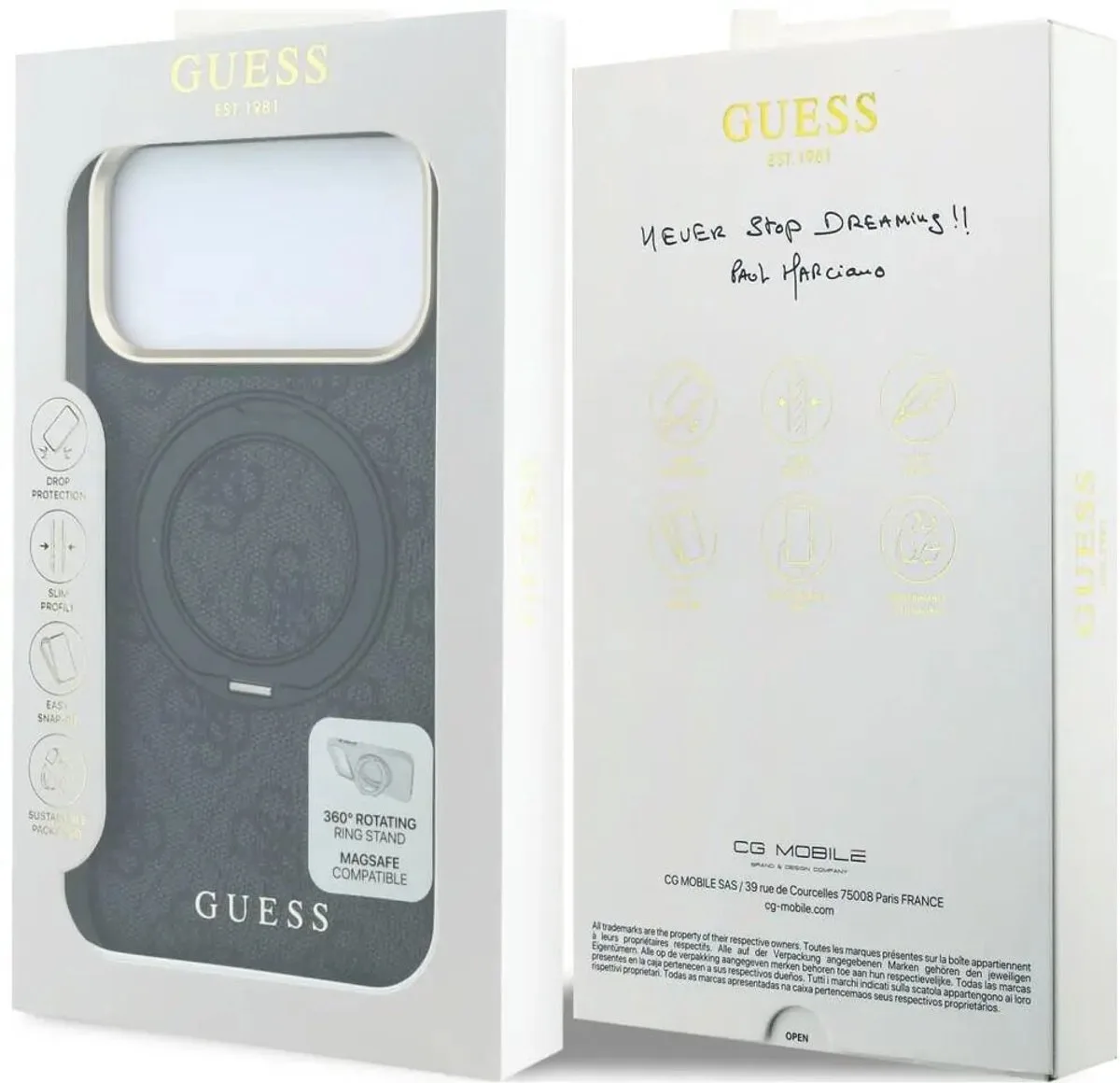 telefoonhoesje voor Apple iPhone 18 Pro Max - Backcover hoesje van Guess in Zwart – productfoto