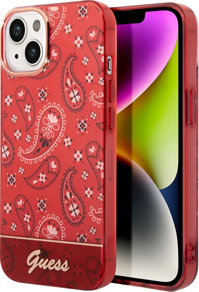 Telefoonhoesje voor geschikt voor Apple iPhone 14 Plus - Back Cover, Kleur: TPU-materiaal, Bescherming van Telefoon. de Guess en Rouge – photo produit