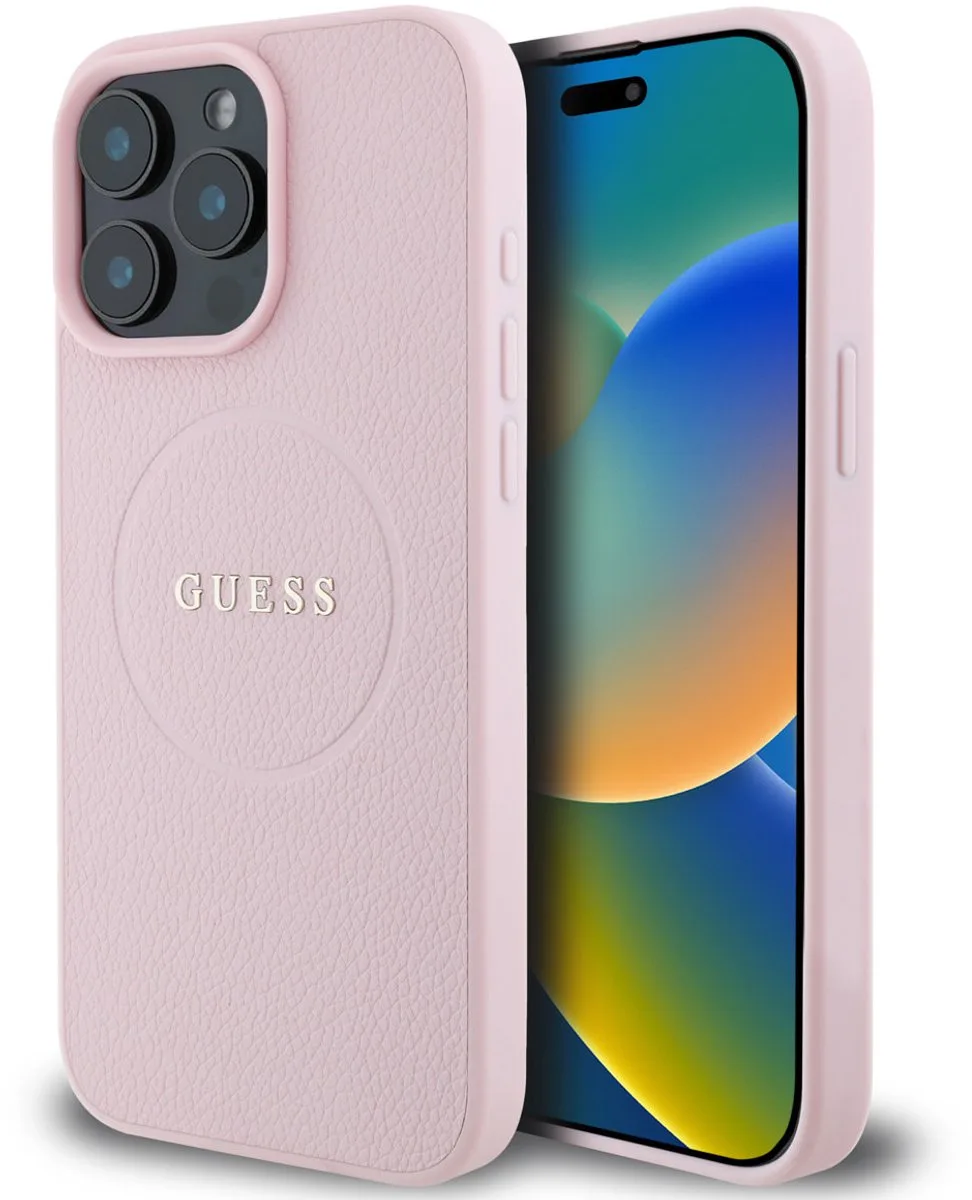 telefoonhoesje voor iPhone 15 Pro Max - MagSafe geschikt van Guess in Roze – productfoto