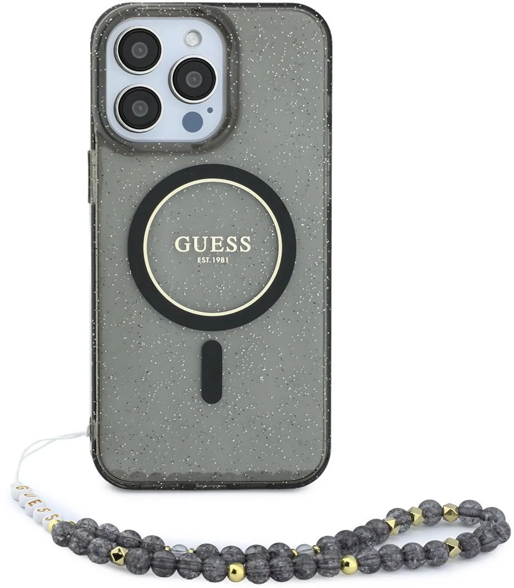 telefoonhoesje voor iPhone 15 Pro Max - MagSafe geschikt de Guess en Noir – photo produit