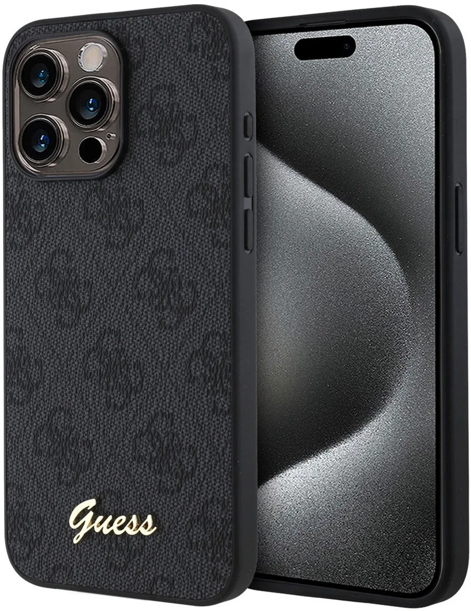 telefoonhoesje voor iPhone 15 Pro Max - slank - schokbestendig de Guess en Noir – photo produit