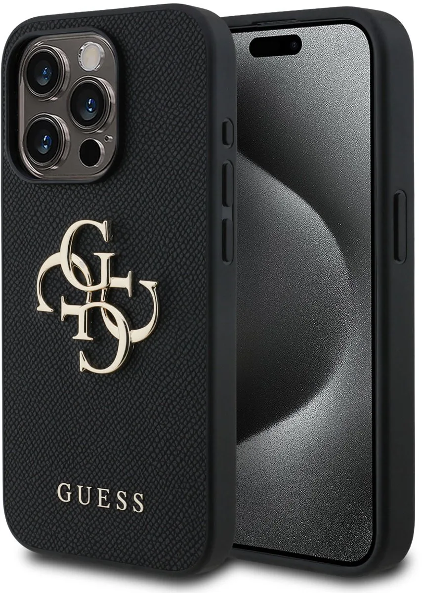 telefoonhoesje voor iPhone 15 Pro - Slank design de Guess en Noir – photo produit