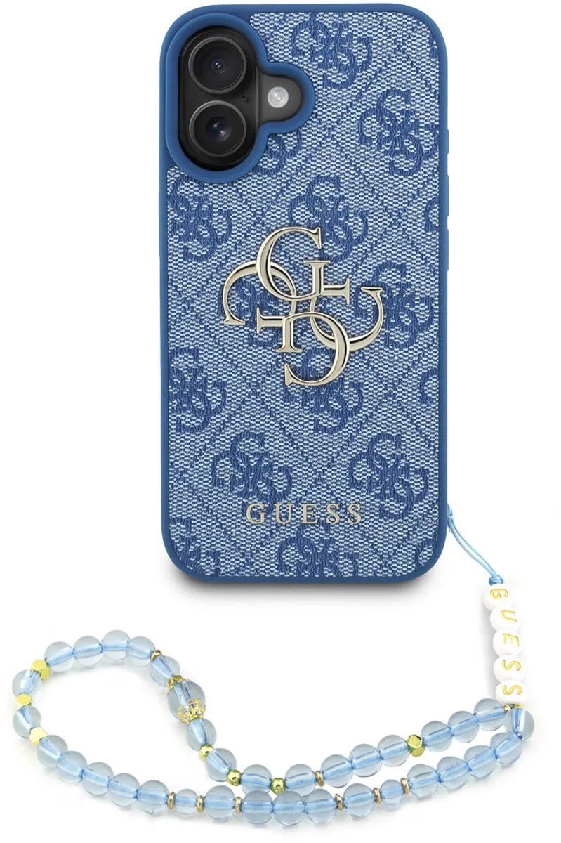 telefoonhoesje voor iPhone 16 - MagSafe geschikt van Guess in Blauw – productfoto