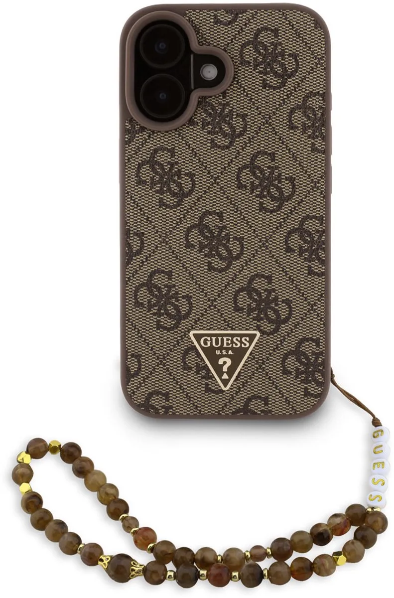 telefoonhoesje voor iPhone 16 - MagSafe geschikt de Guess en Marron – photo produit