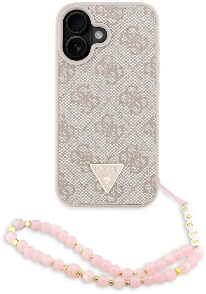 telefoonhoesje voor iPhone 16 - MagSafe geschikt - Pink de Guess en Rose – photo produit
