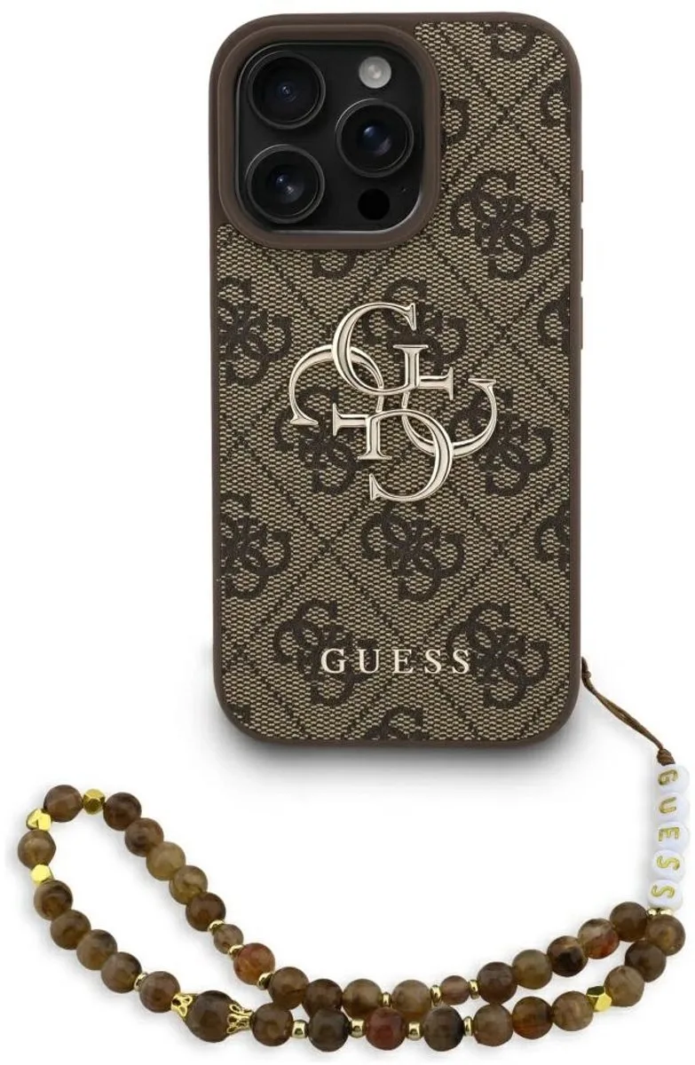 telefoonhoesje voor iPhone 16 Pro - MagSafe compatibel de Guess en Marron – photo produit