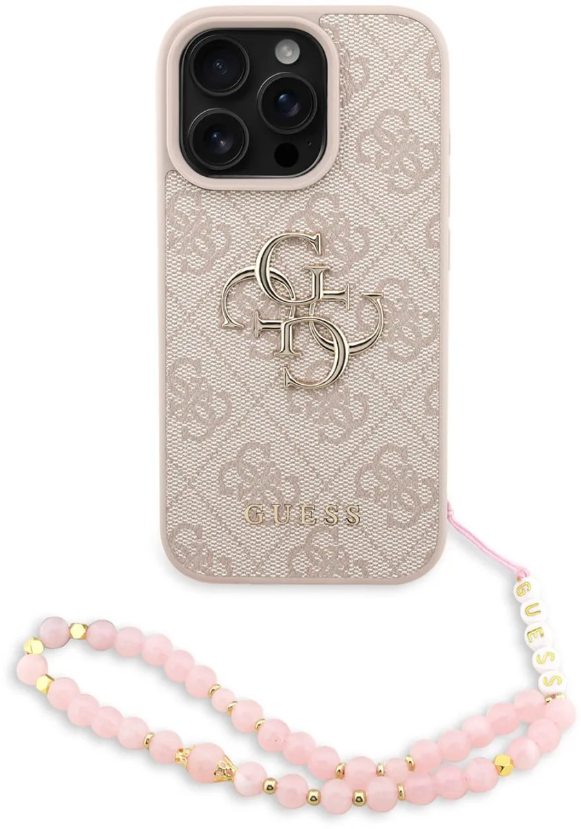 telefoonhoesje voor iPhone 16 Pro - MagSafe compatibel - Pink de Guess en Rose – photo produit