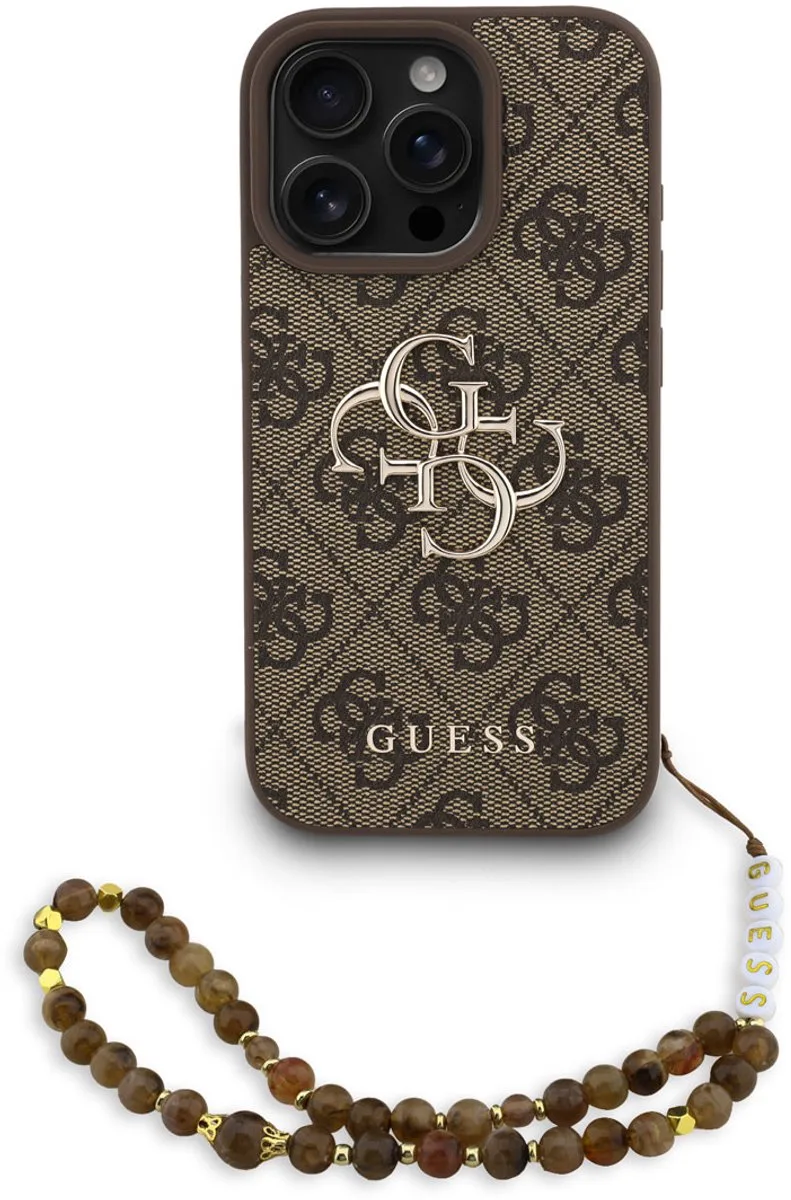 telefoonhoesje voor iPhone 16 Pro Max - MagSafe - Brown van Guess in Bruin – productfoto